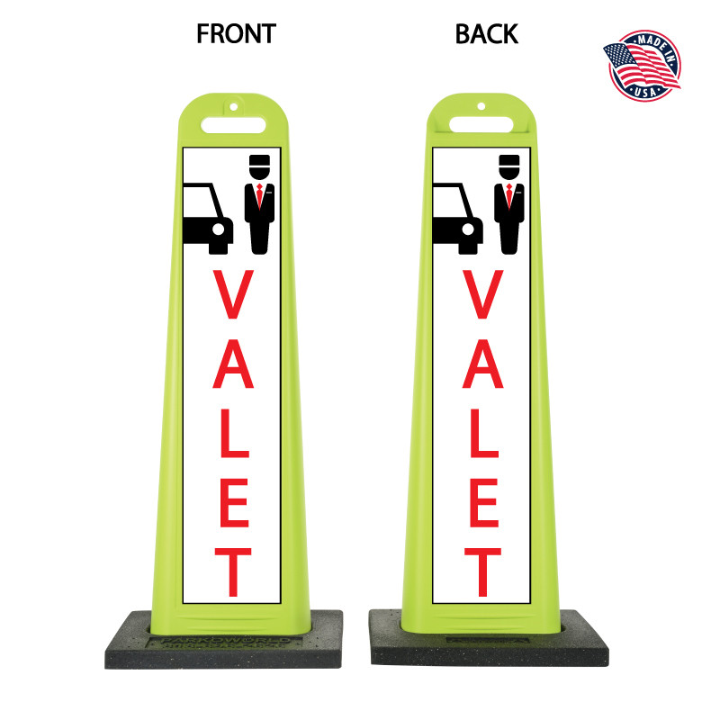 Valet Style Sign Stand With Weighted Base.
